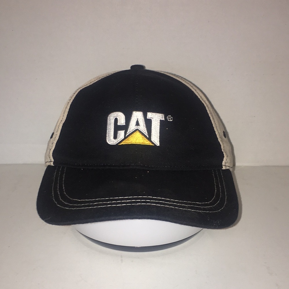 Xl CAT EQUIPMENT VINTAGE ADJUSTABLE STRAP BACK BALL CAP EMBROIDERED LOGO